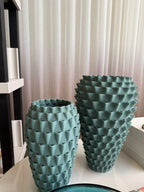Teal Edged Vase