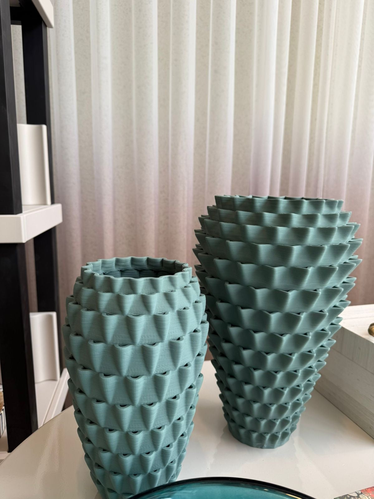 Teal Edged Vase