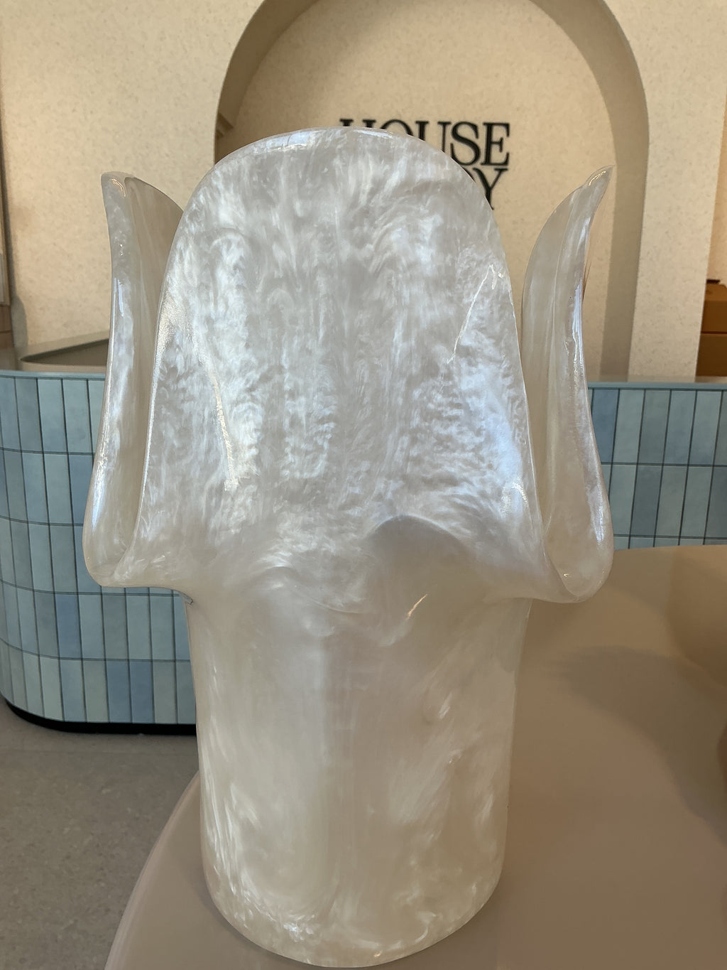 Pearl White Sculptural Vase