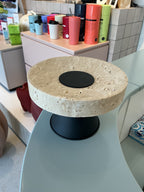 Travertine Pedestal Plate