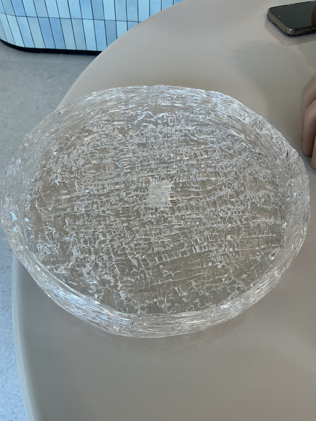 Brushed Hollow Round Plate Small