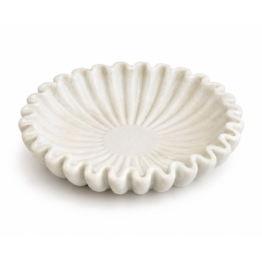 White Scalloped Decorative Bowl (Large)