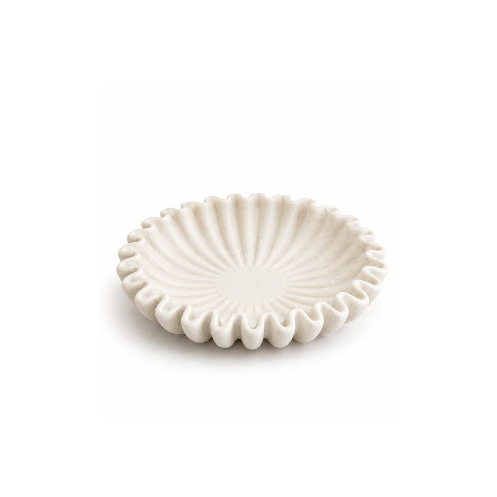 White Scalloped Decorative Bowl (Small)