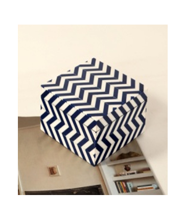 Navy Chevron Inlay Box