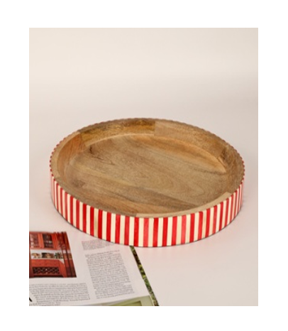 Red Stripe Inlay Tray