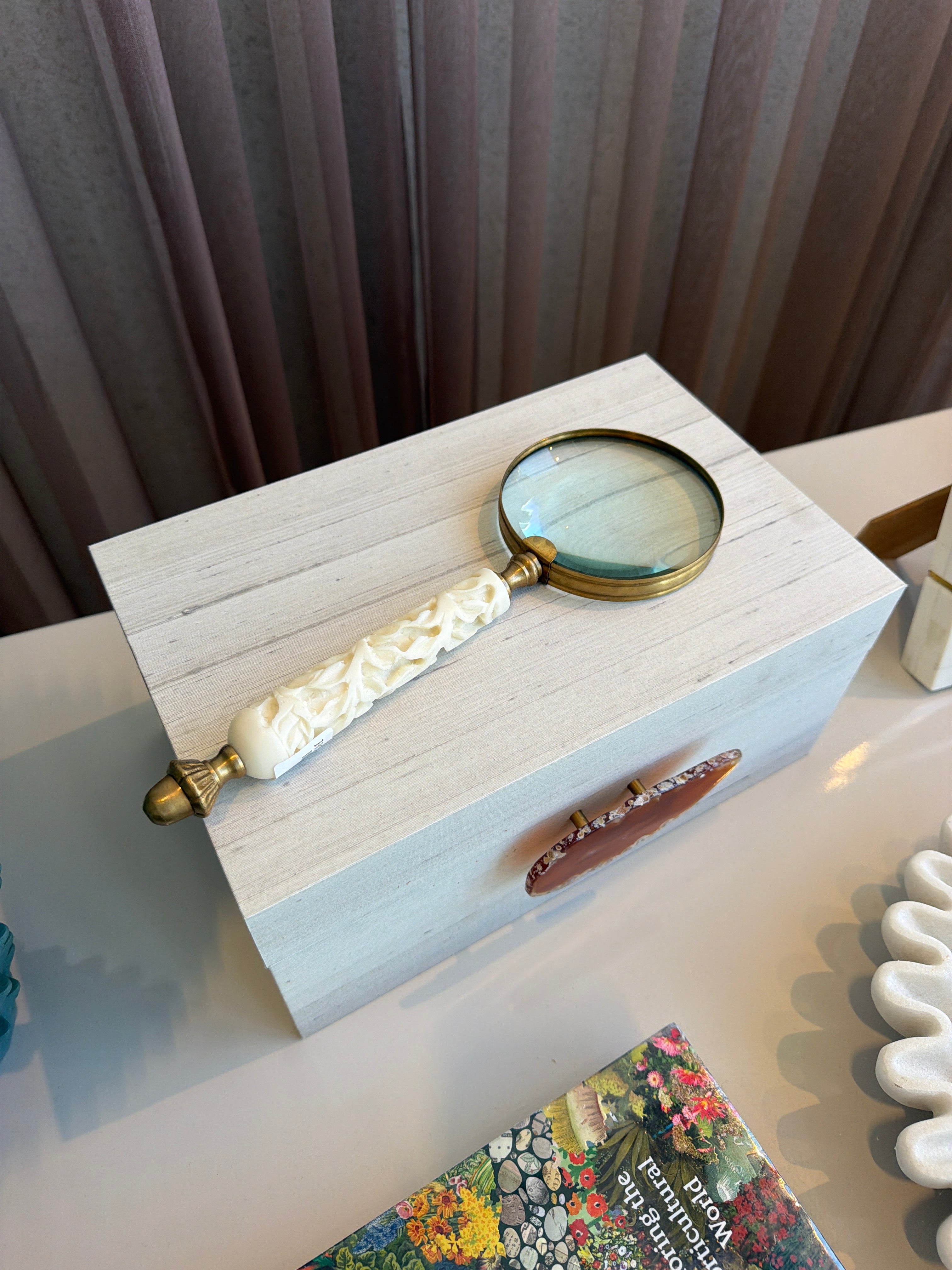 Carved Bone & Brass Magnifier