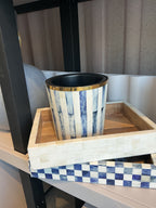 Indigo Stripe Artisan Planter