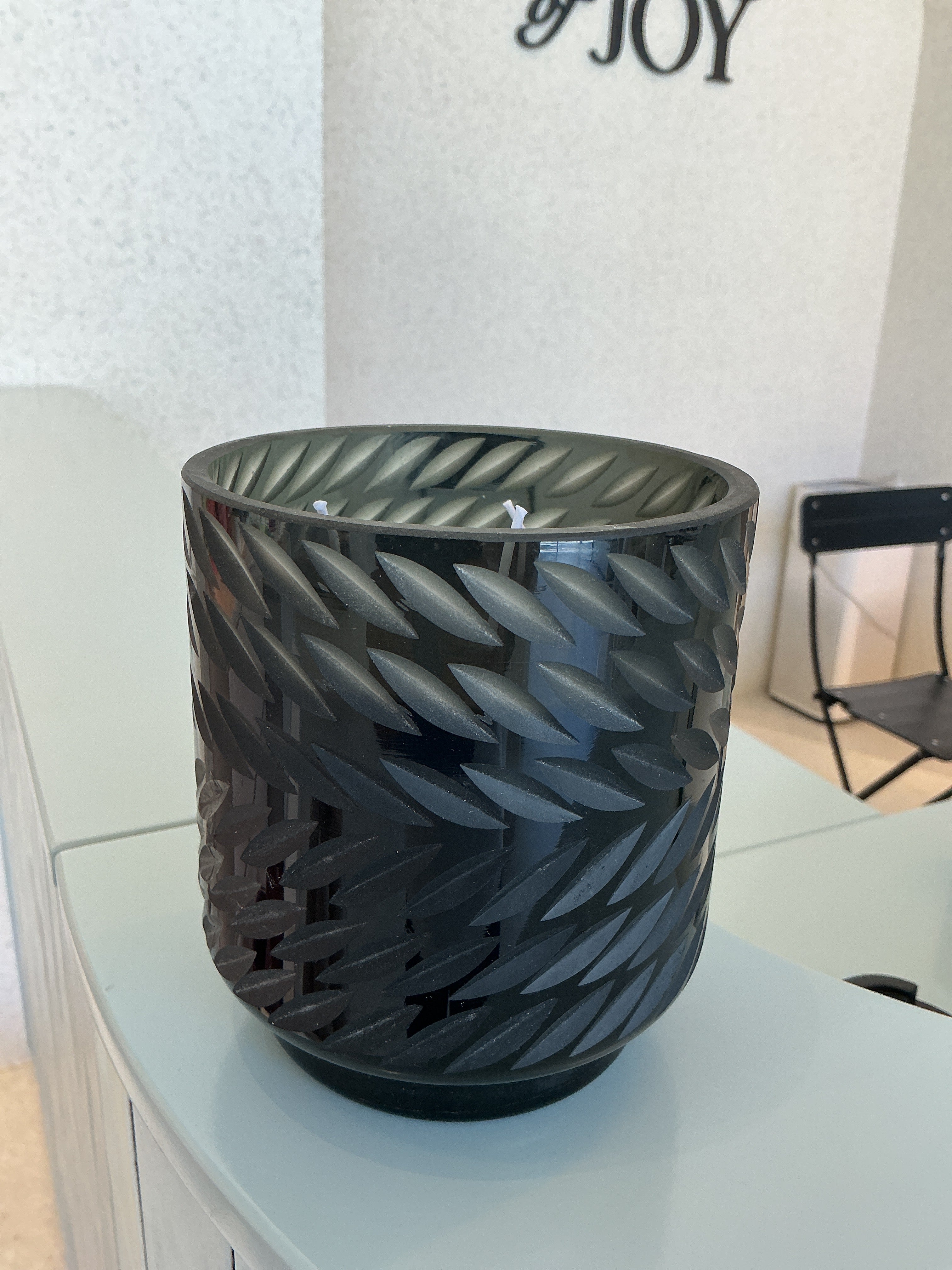 Gray Carved Scented Candle 2