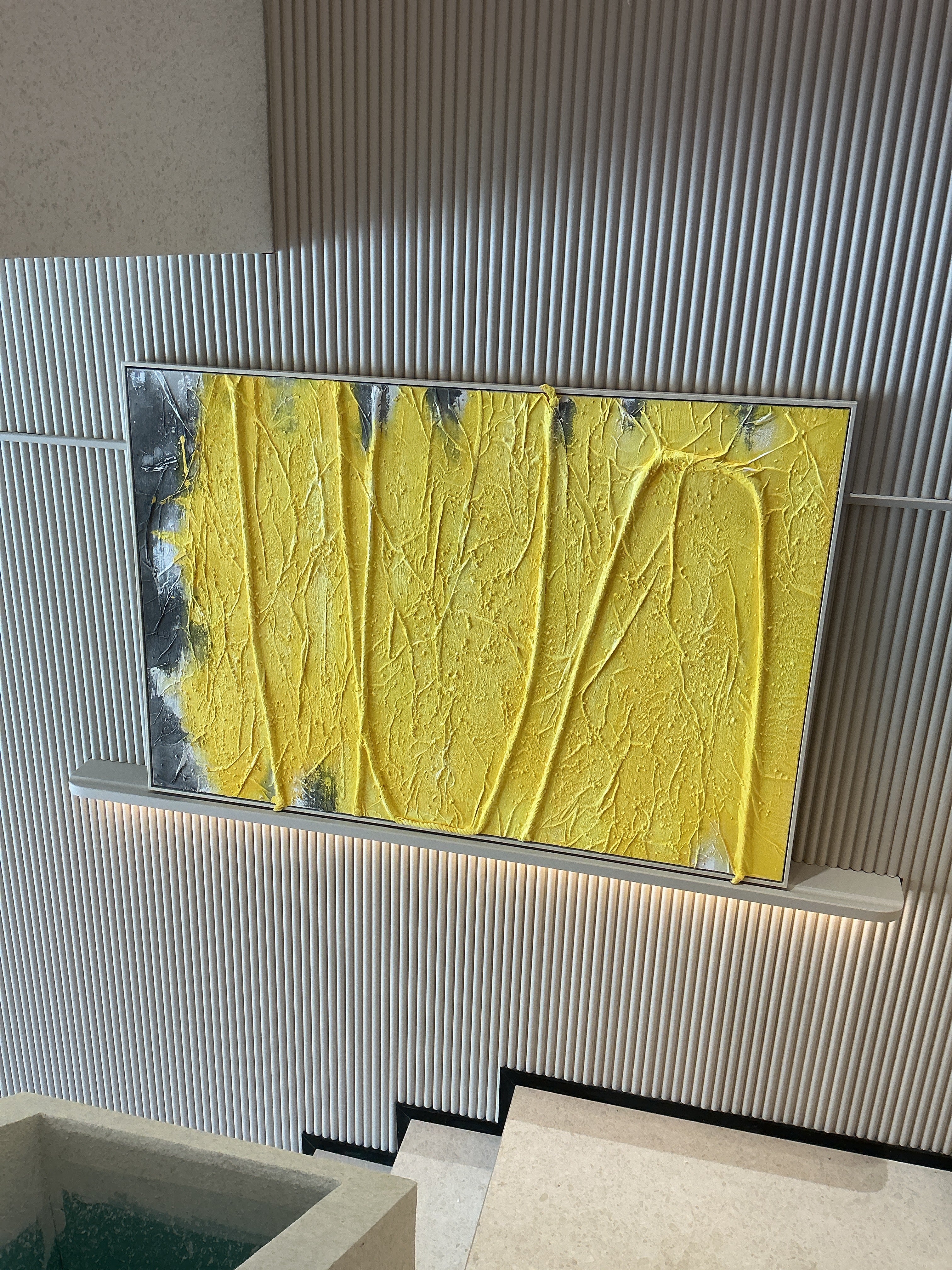 Yellow Mixed Media Painting