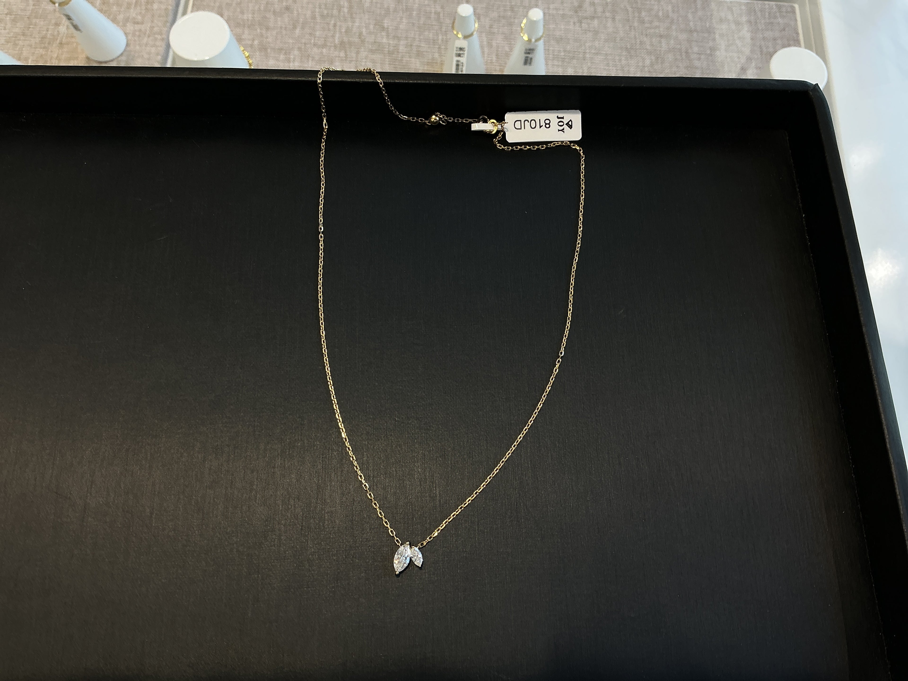 TWO MARQUISE  LAB GROWN NECKLACE LN015