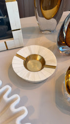Bone Inlay & Brass Round Ashtray