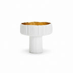 White & Gold Pedestal Bowl (Long)