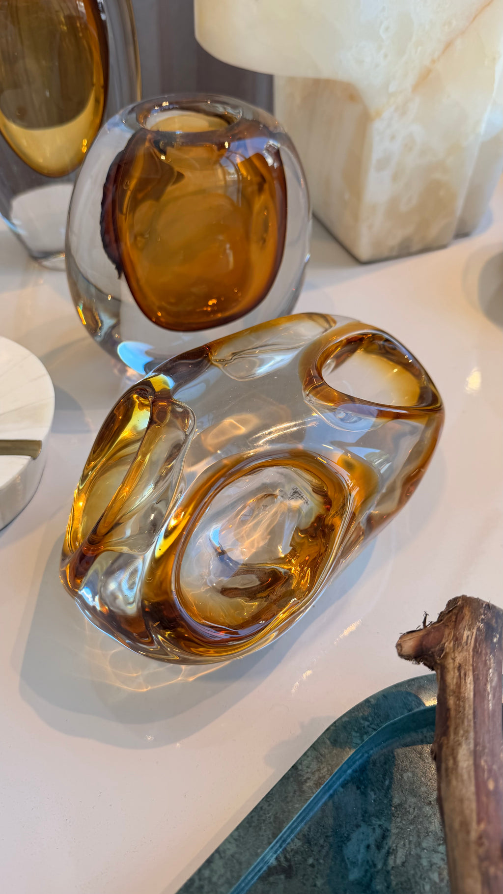 Amber Glass Sculpture