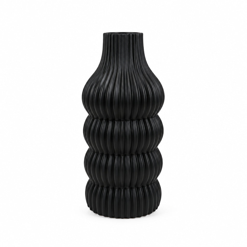 Black Ripple Form Vase (Medium)