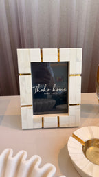 Bone Inlay & Brass Accented Photo Frame