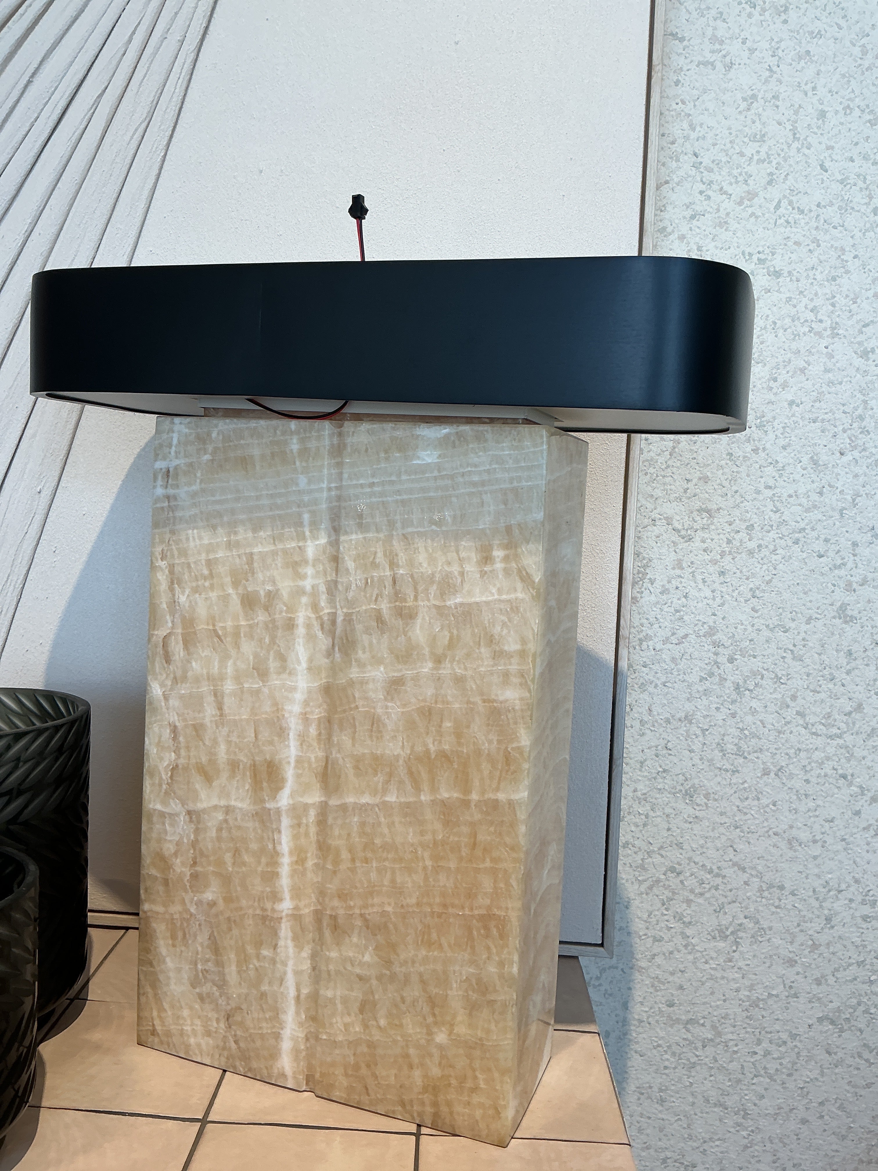 Lamp Shade with Marble Table Base
