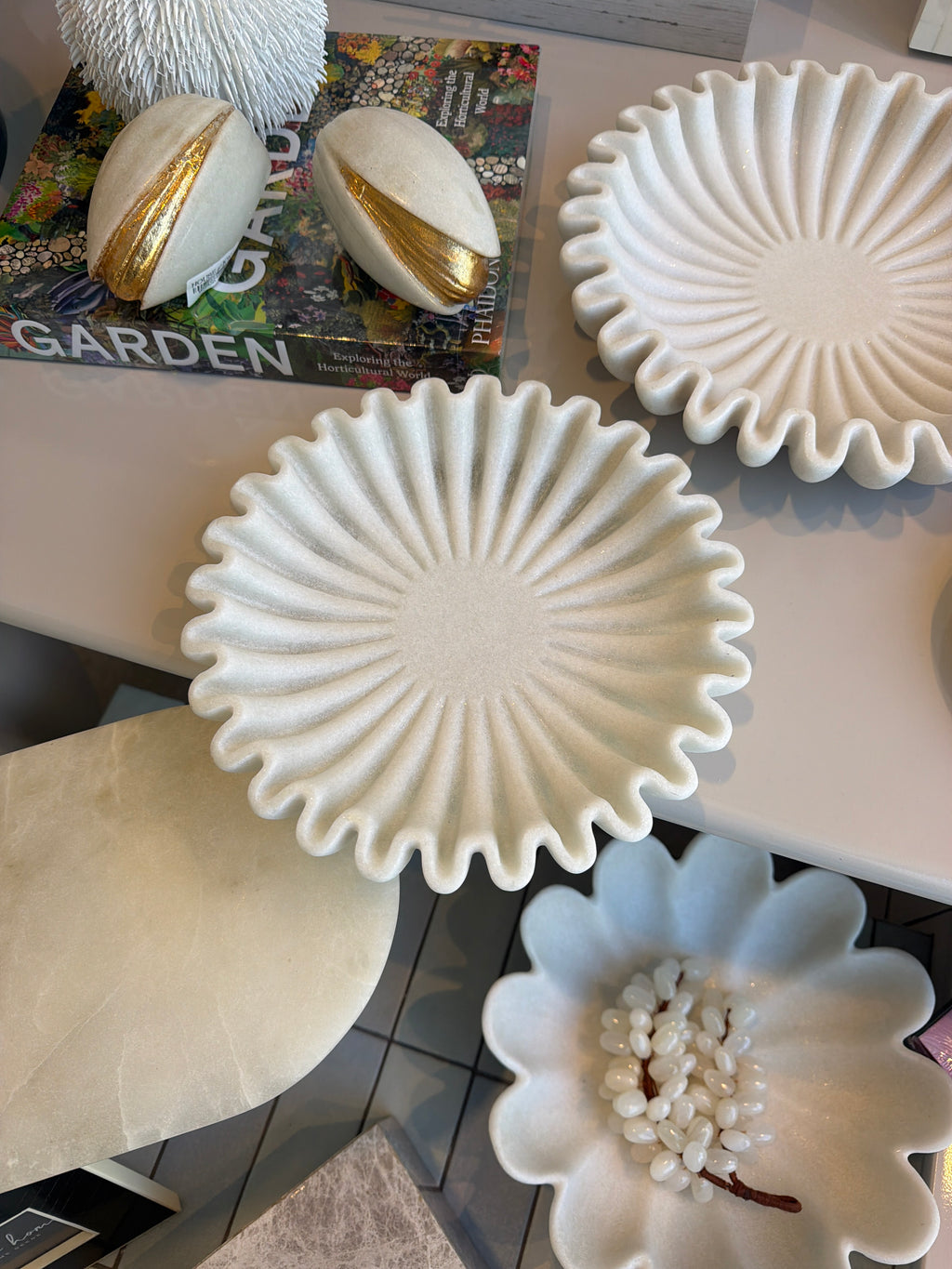 White Scalloped Decorative Bowl (Small)