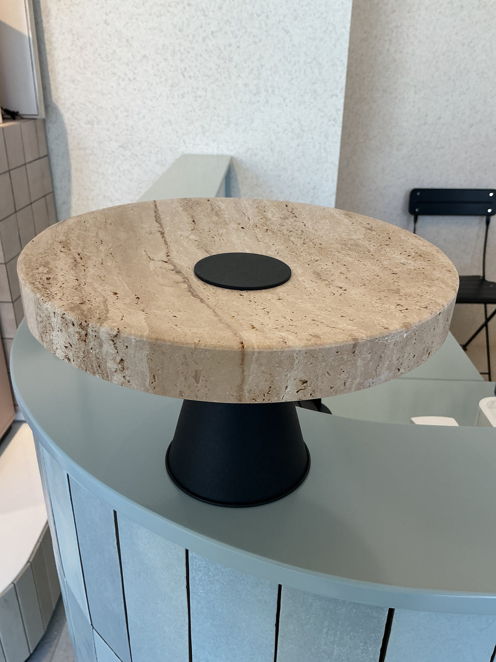 Travertine Pedestal Fruit Bowl