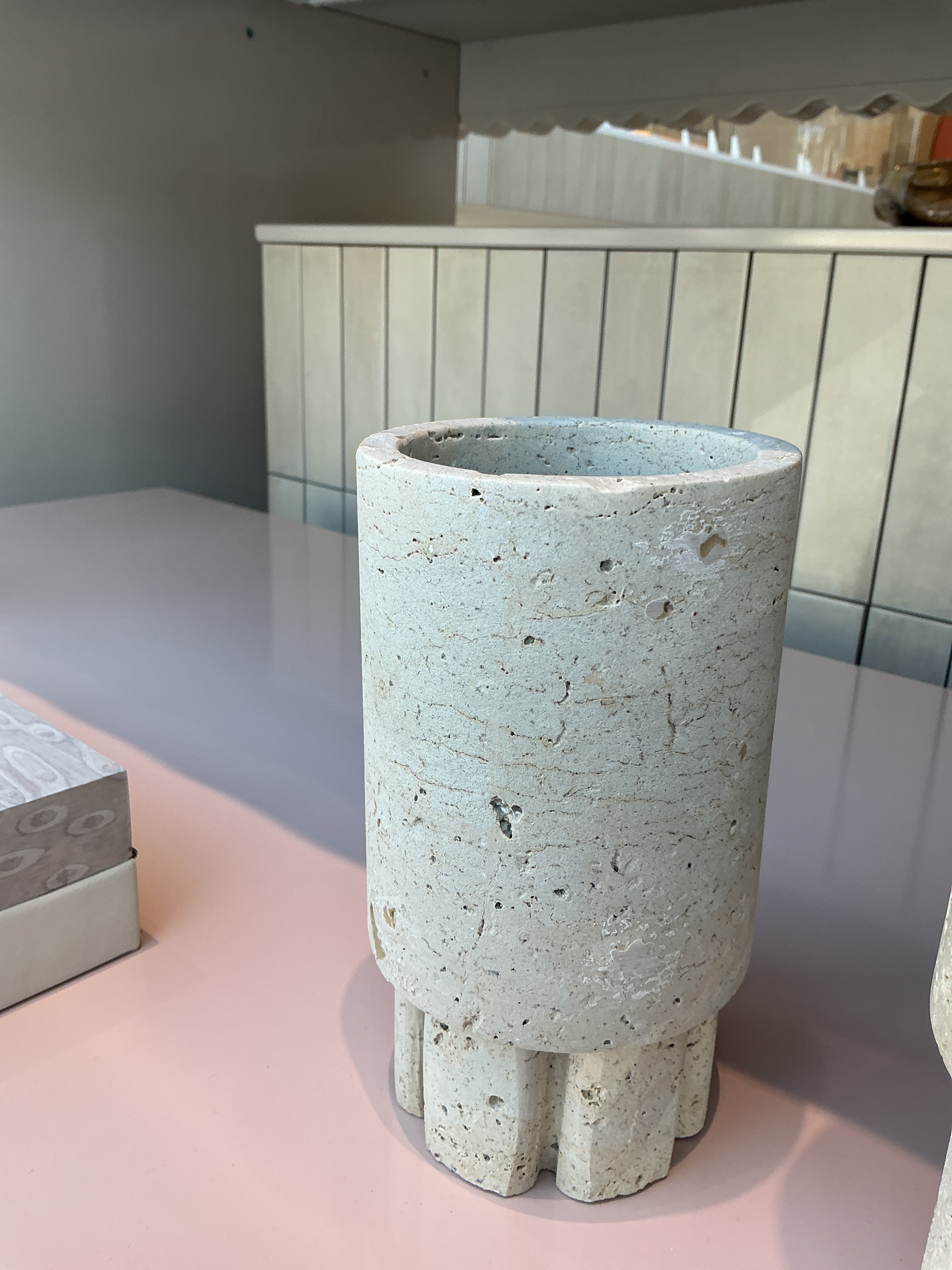 Travertine Column Vase (Small)