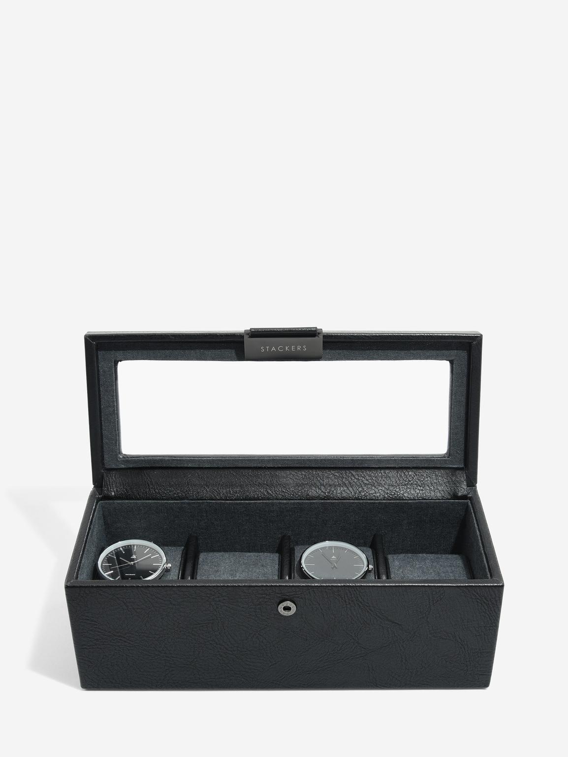 4 Piece Watch Box Black