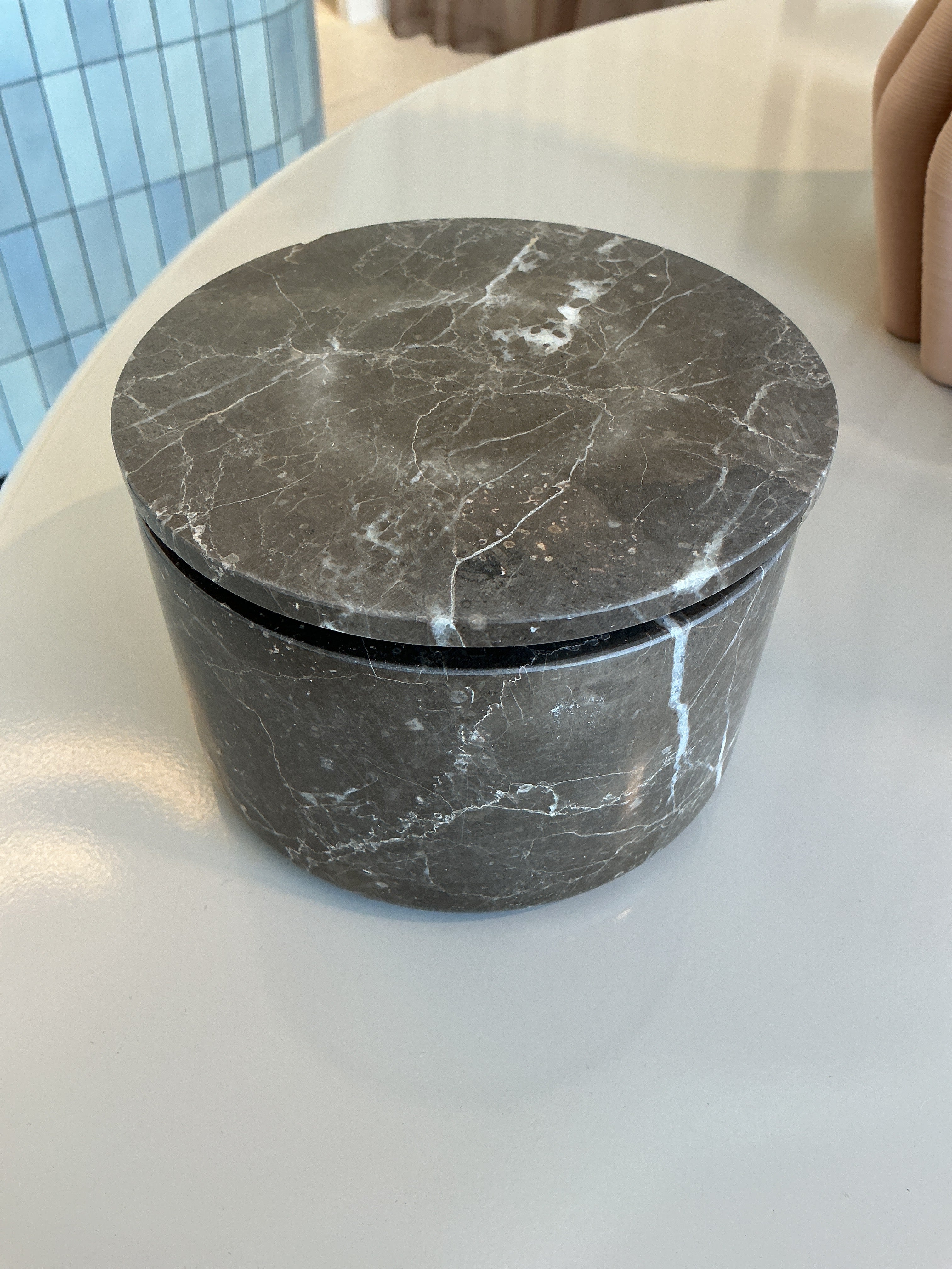 Brown Marble Tea Canister