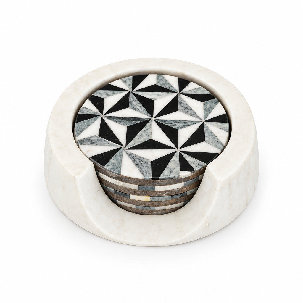 Monochrome Mosaic Coaster Set