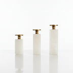 Marble & Brass Pillar Candle Holder (3 sizes)