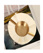 Bone Inlay & Brass Round Ashtray