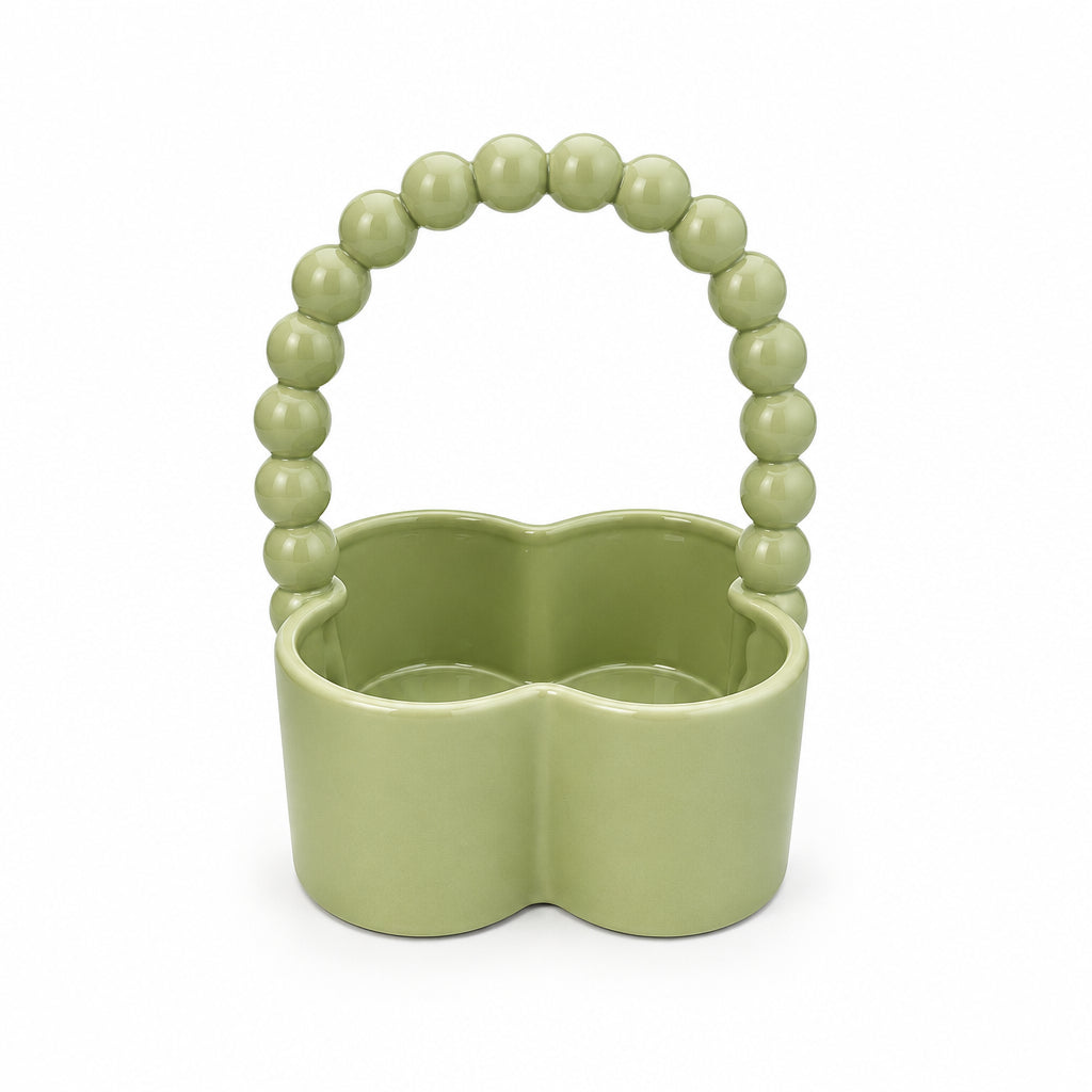 Sage Beaded Vase