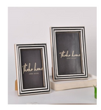 Black striped Bone Inlay Photo Frame (Small)