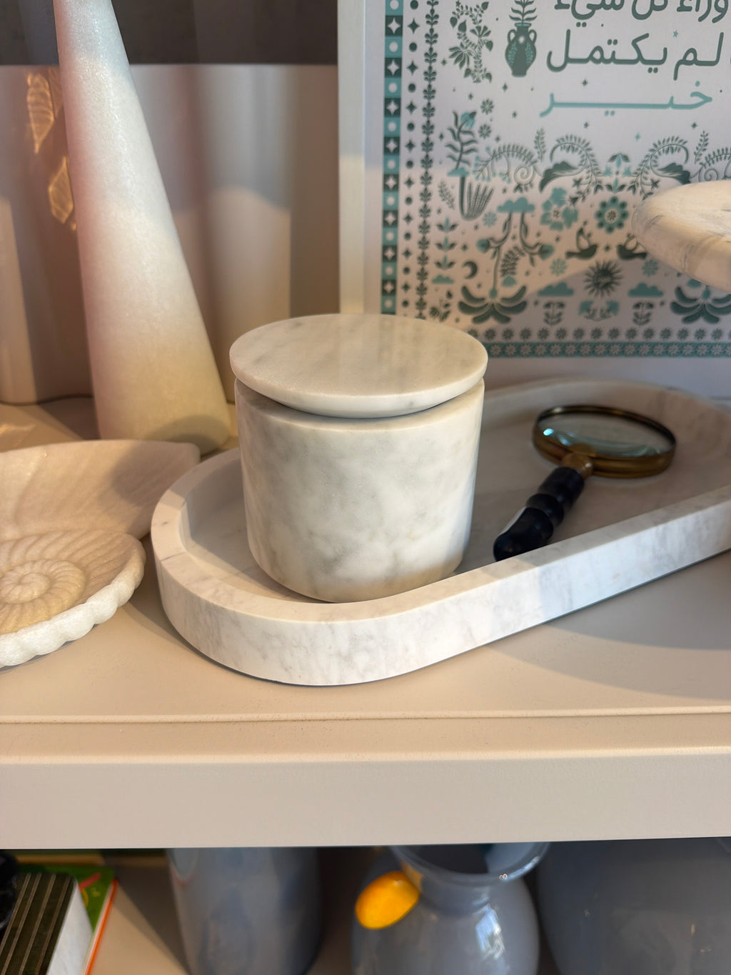 White Marble Jar
