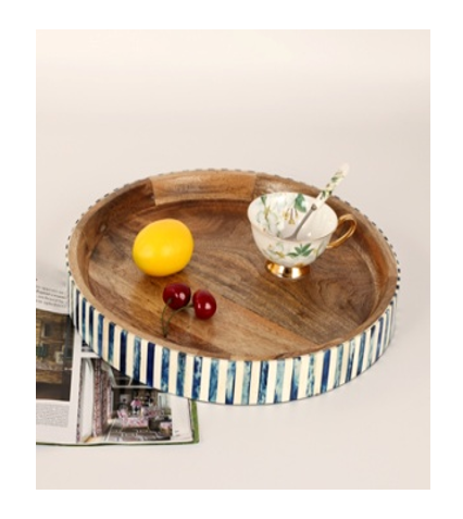 Indigo Stripe Inlay Tray