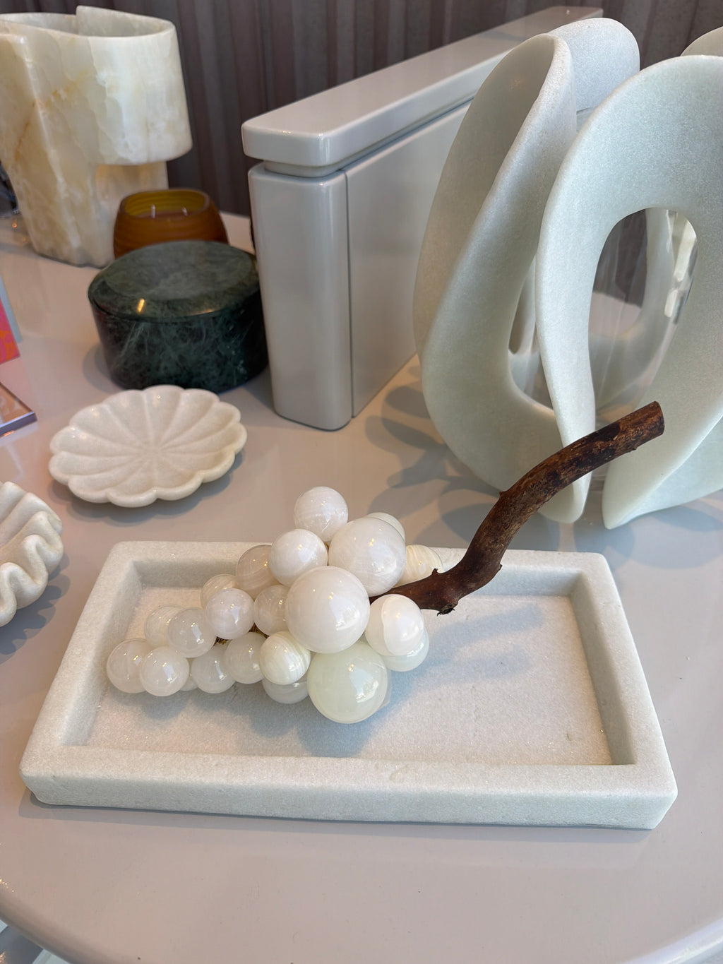 White Jade Grape Cluster Decor