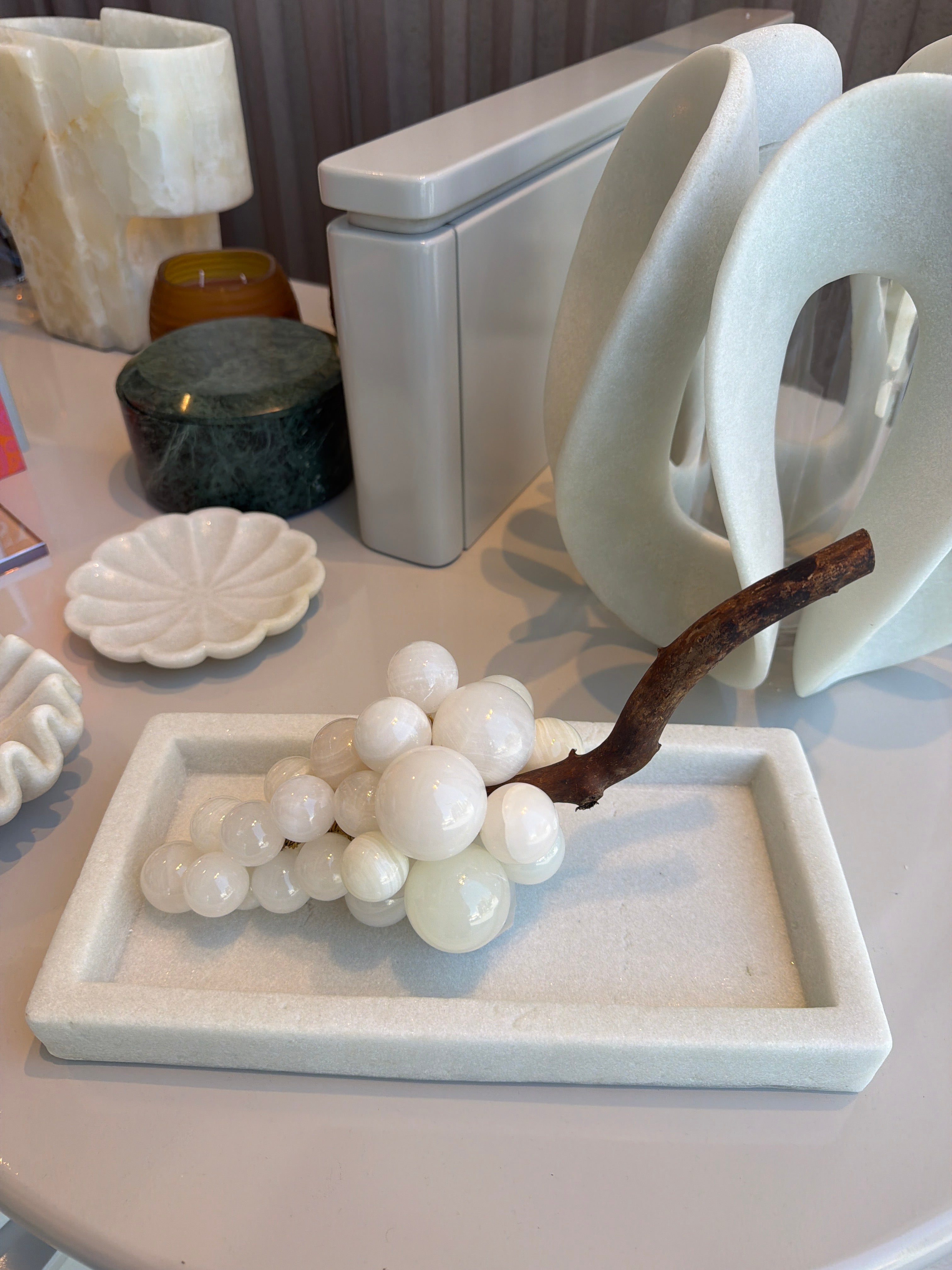 White Jade Grape Cluster Decor