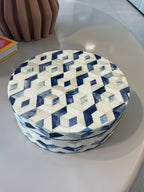 Blue Mosaic Inlay Trinket Box