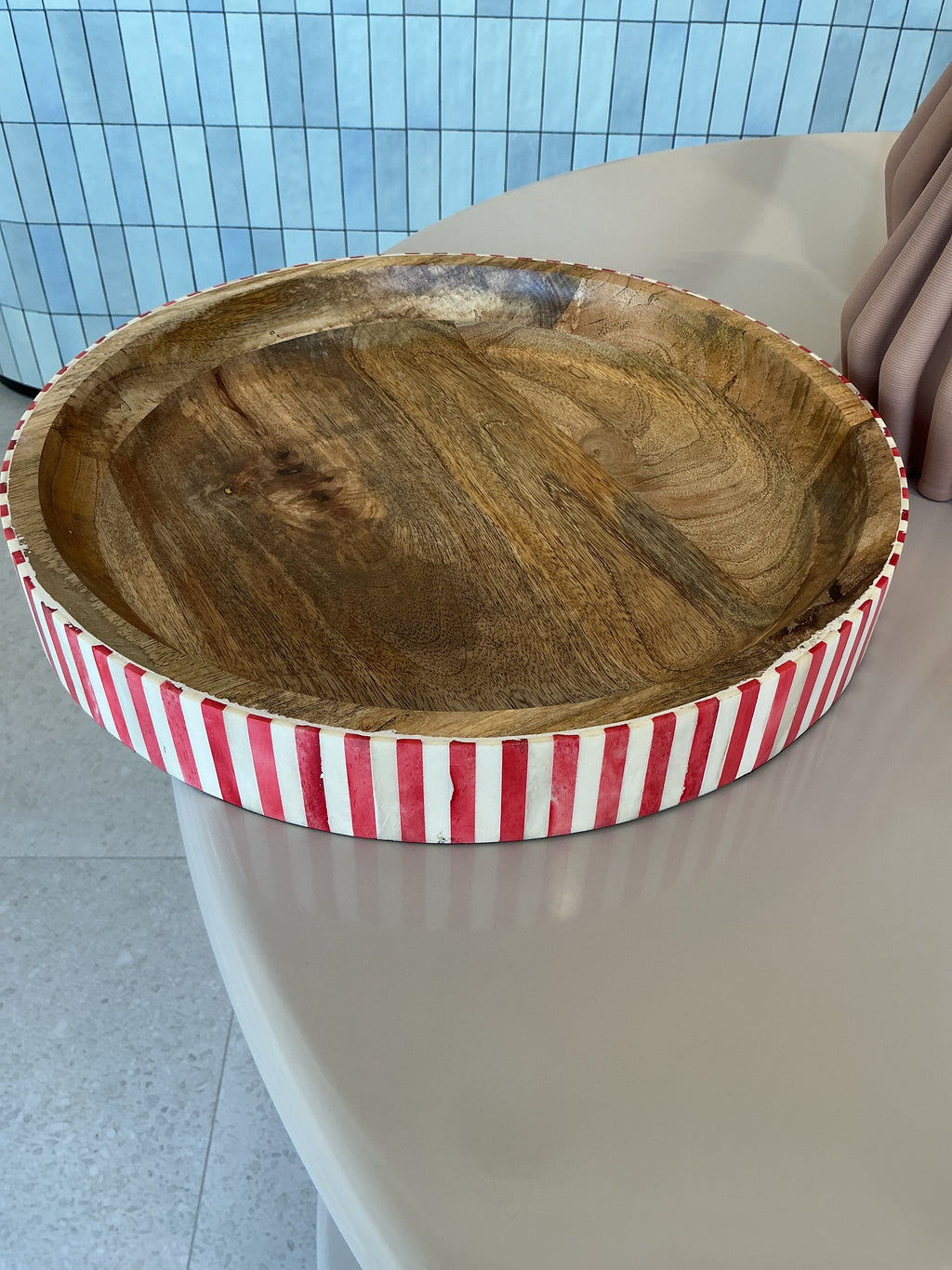 Red Stripe Inlay Tray