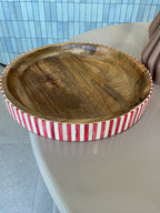 Red Stripe Inlay Tray