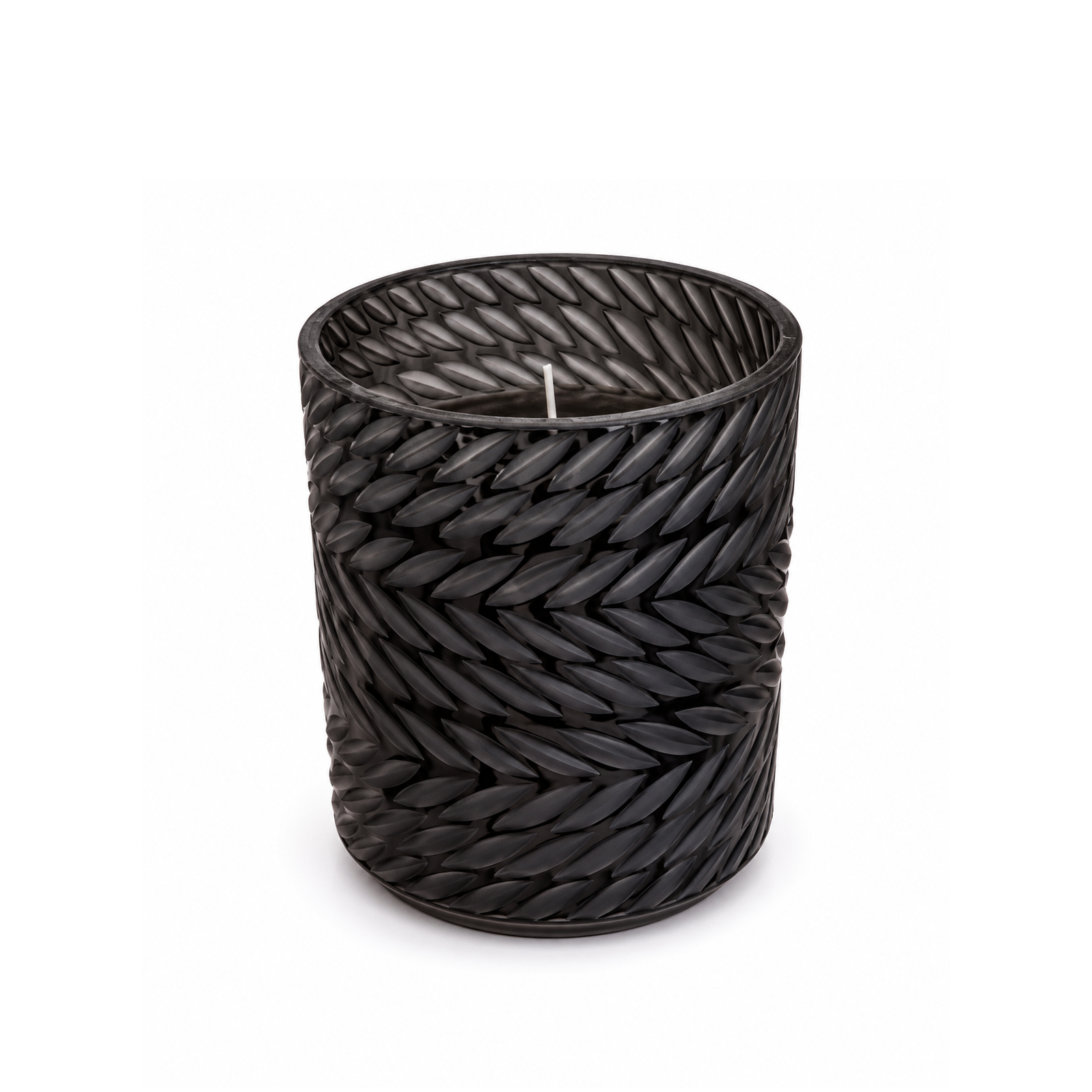 Grey Carved Scented Candle (Large)