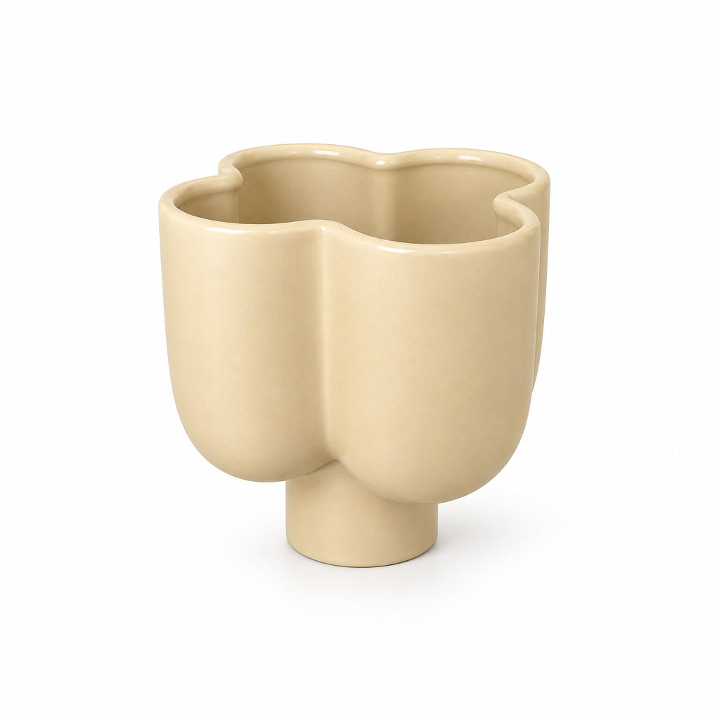 Cream Clover Vase