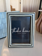 Black striped Bone Inlay Photo Frame (Small)