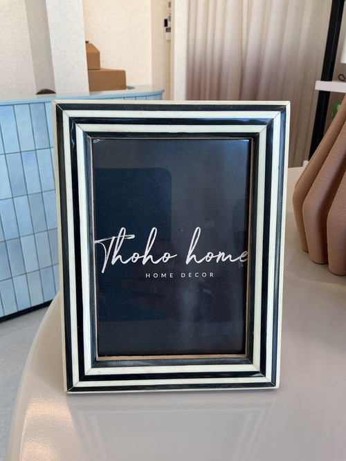 Black striped Bone Inlay Photo Frame (Small)