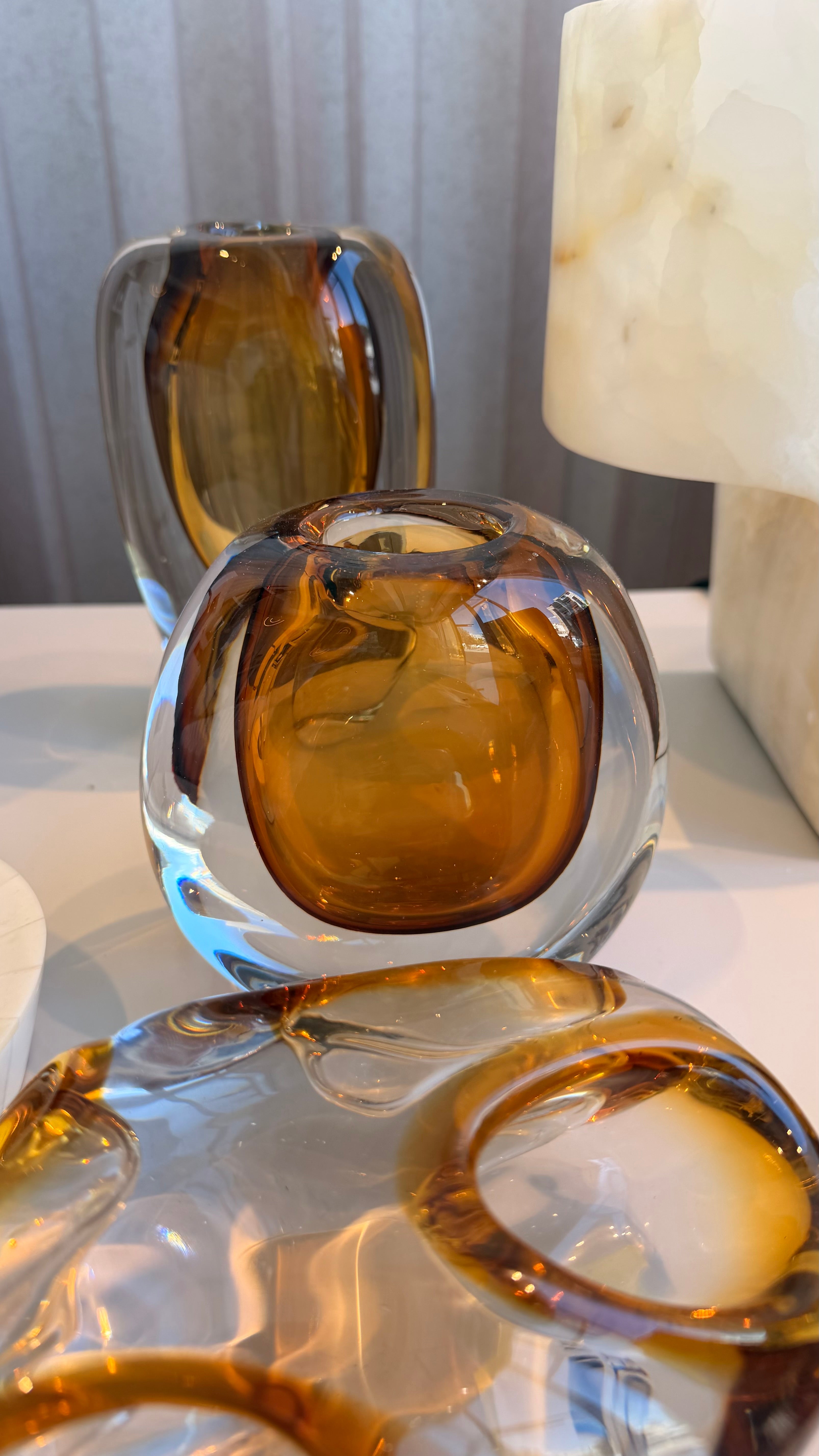 Amber crystal Vase small