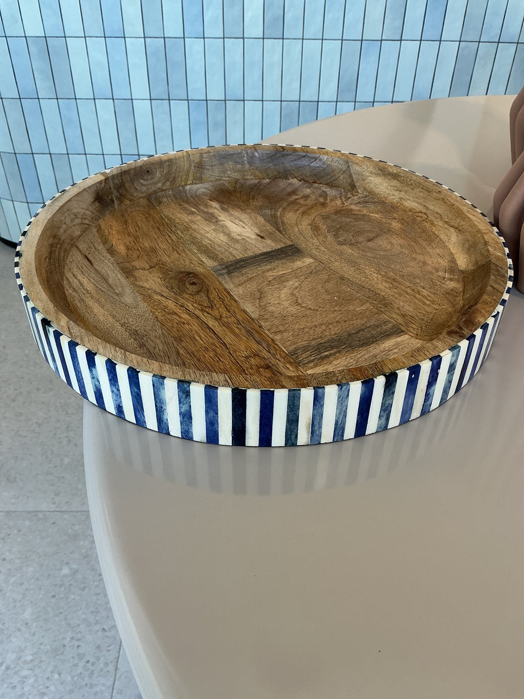 Indigo Stripe Inlay Tray