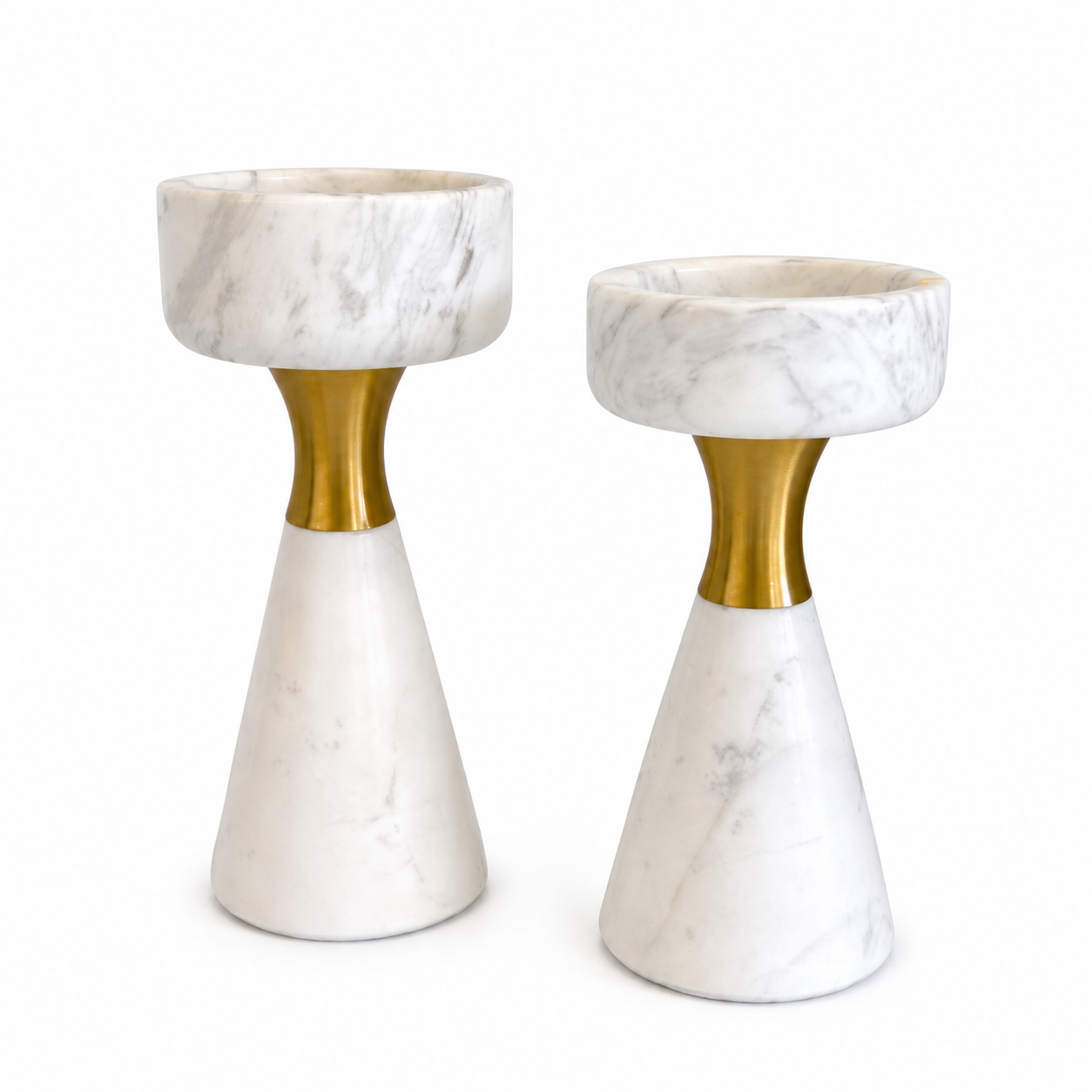 White Marble Candle Holders