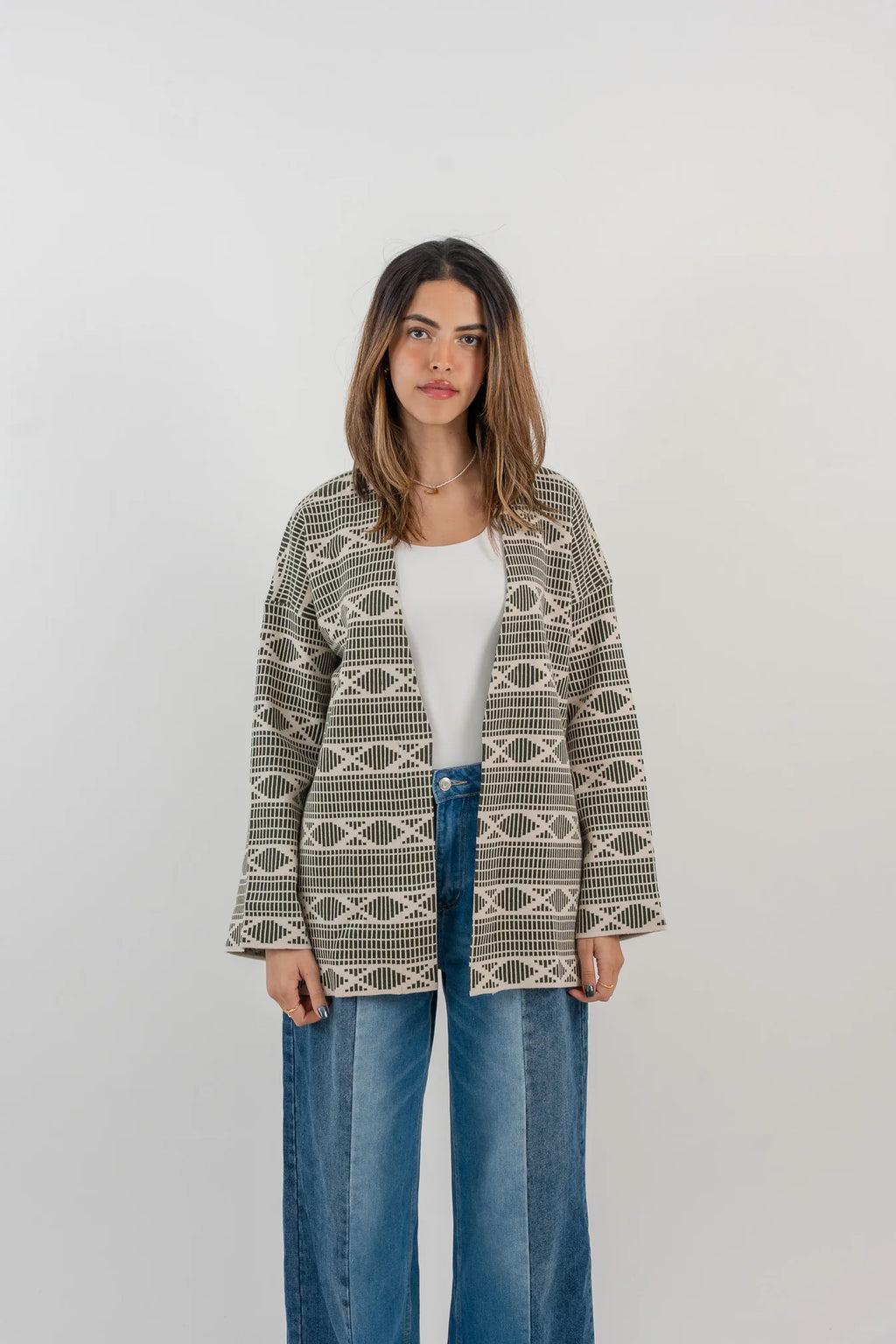 Badiya Weave Kimono - Soft Olive