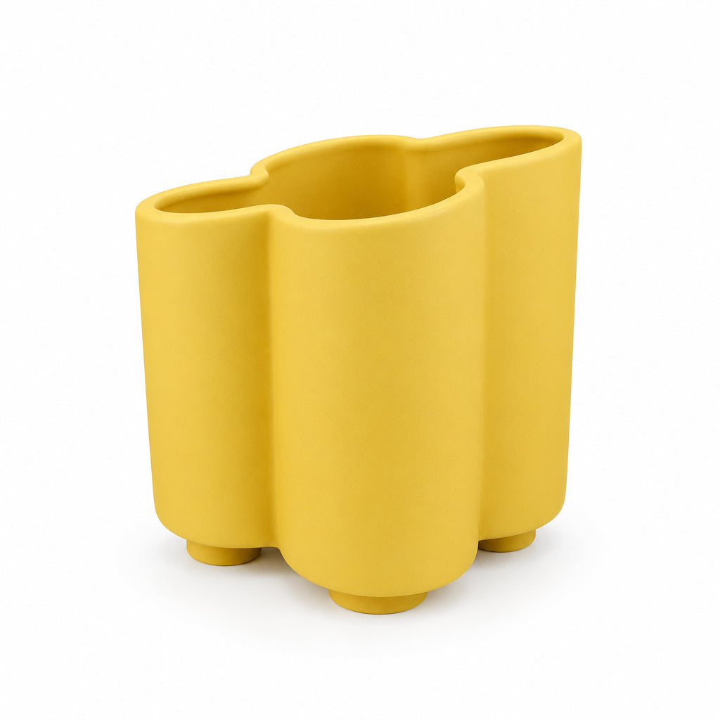 Tilted Yellow Clover Vase