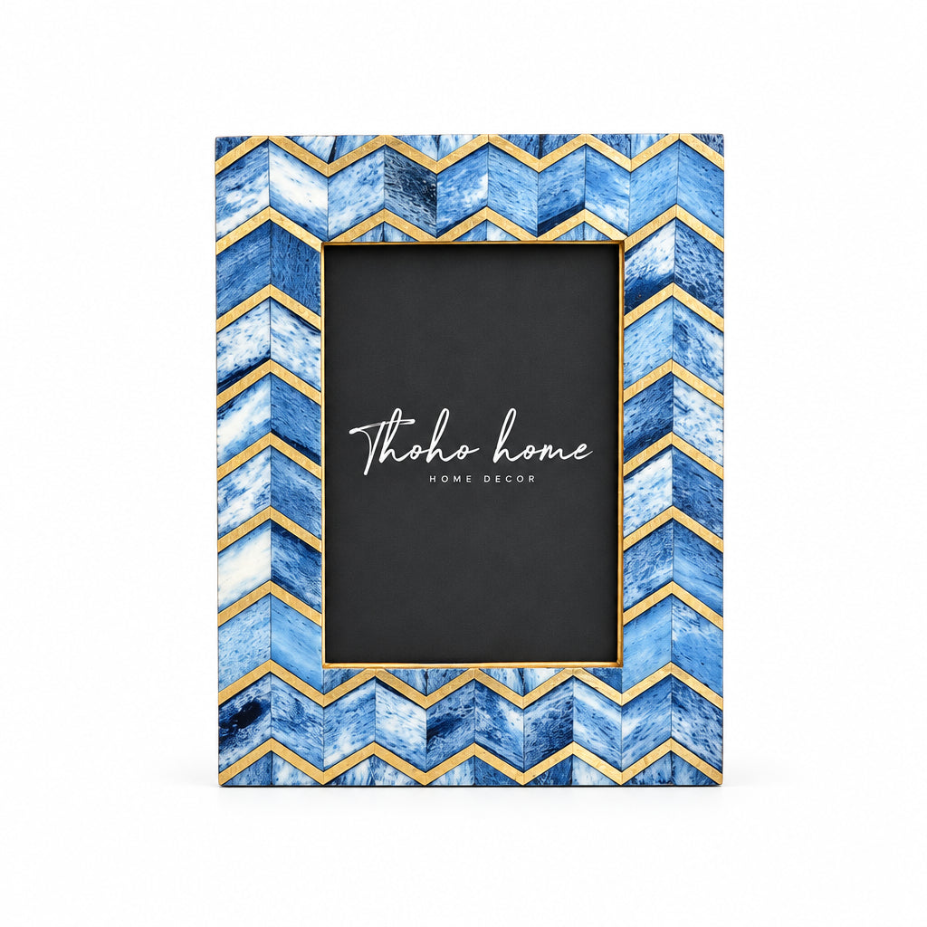 Golden Zigzag Blue Frame (19x24)