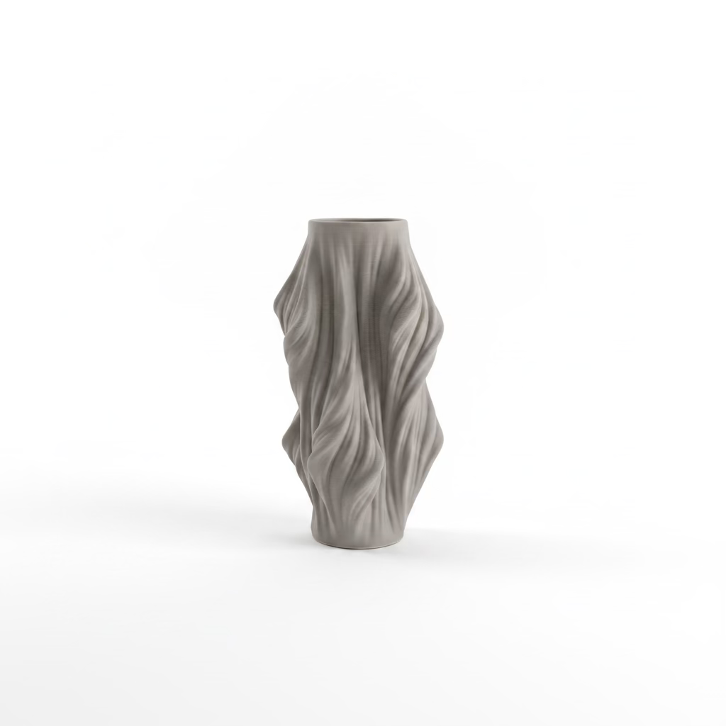 Grey Wave Vase