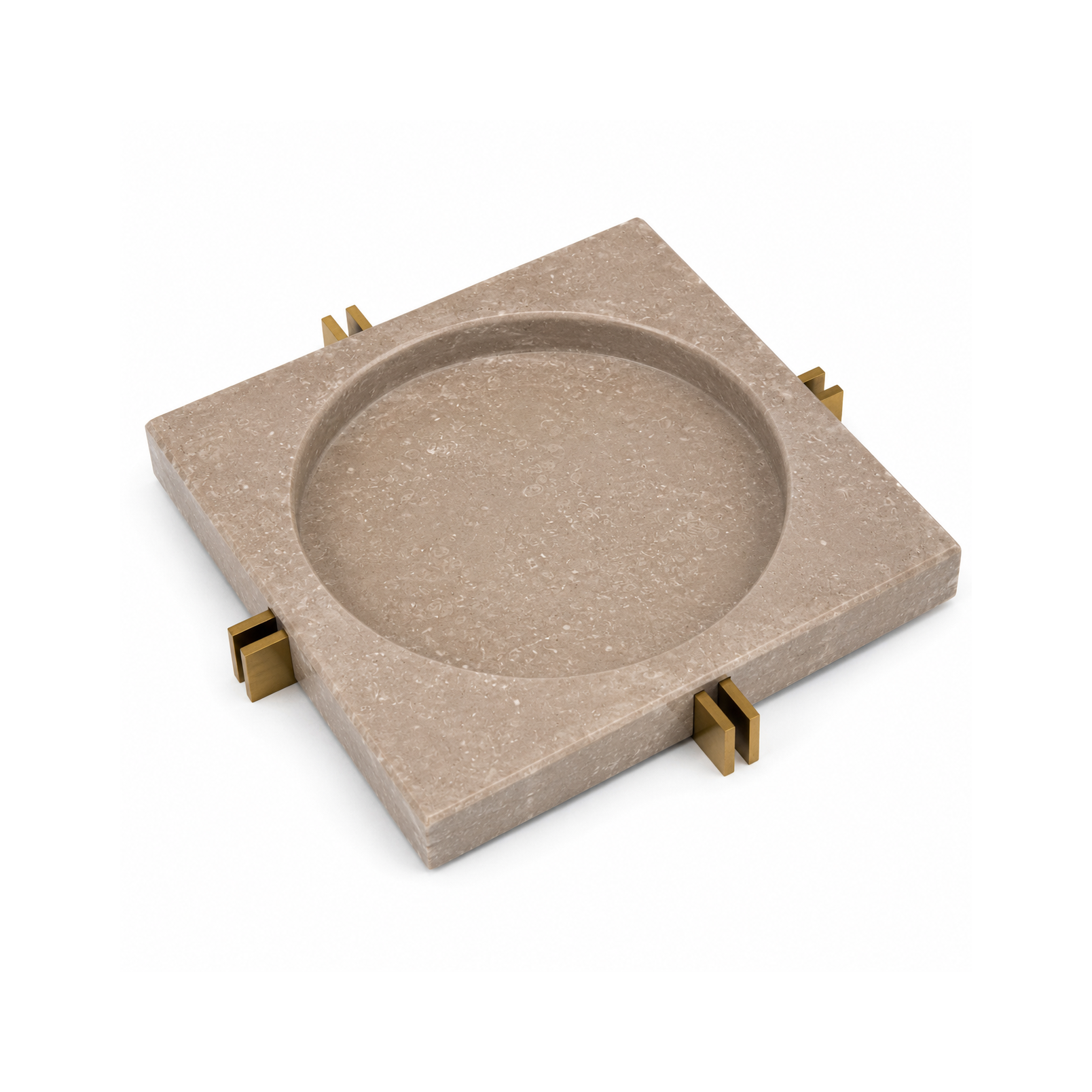 Travertine Pedestal Tray (Large)