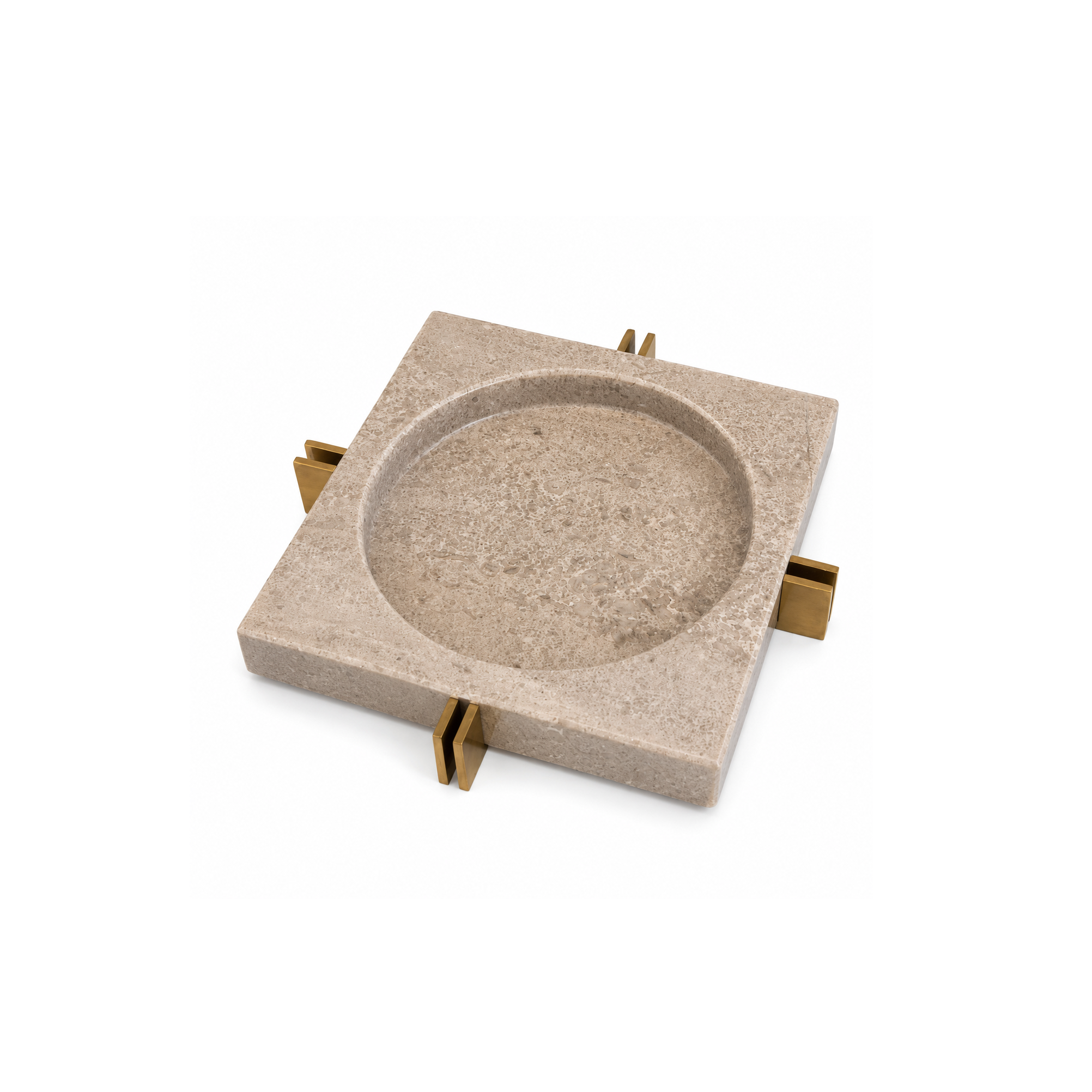 Travertine Pedestal Tray (Small)